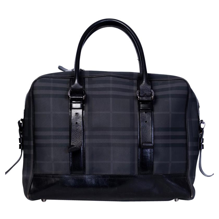 Burberry Large Black London Check Briefcase Bag