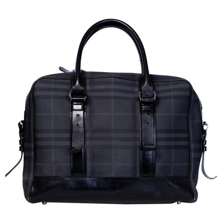Burberry Large Black London Check Briefcase Bag For Sale at 1stDibs