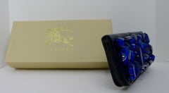 Burberry Large Blue Rhinestone Clutch