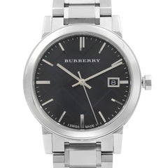 Burberry Large Check Stainless Steel Black Dial Quartz Men's Watch BU9001