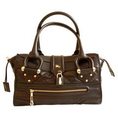 Bolso bandolera Burberry Manor grande de piel acolchada marrón
