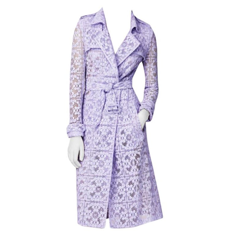 Burberry Lavender Floral Lace Trench Coat M 44 at 1stDibs | burberry lace  trench coat, lace trench coat burberry, lavender trench coat