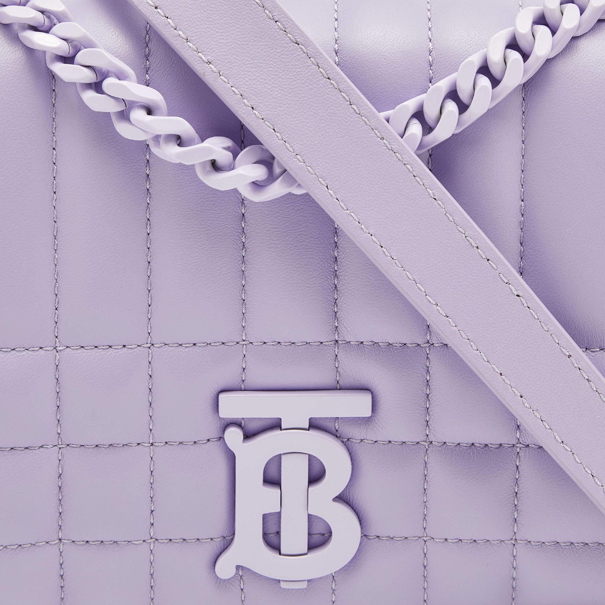 Burberry Lavender Quilted Leather Small Lola Shoulder Bag 7