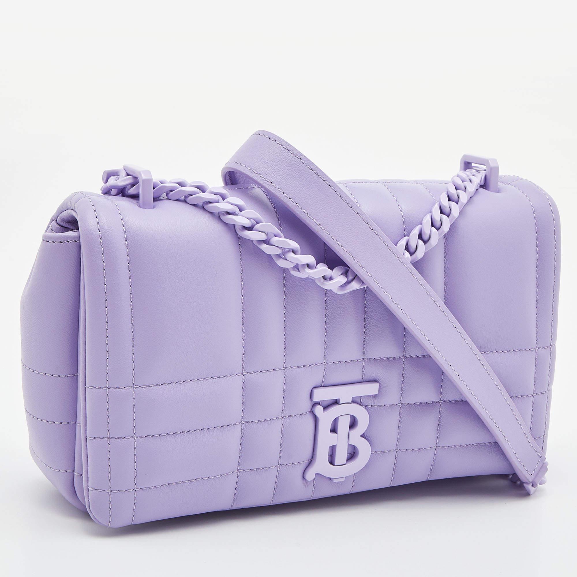 Women's Burberry Lavender Quilted Leather Small Lola Shoulder Bag