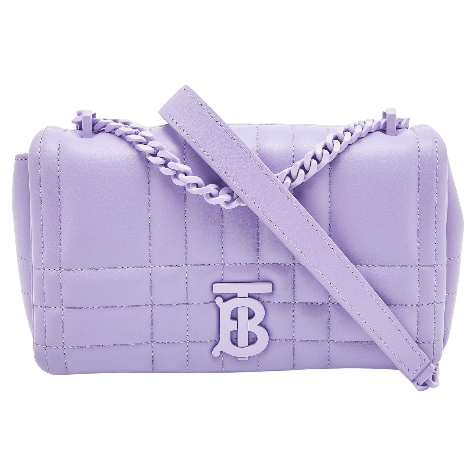 Burberry Lavender Quilted Leather Small Lola Shoulder Bag