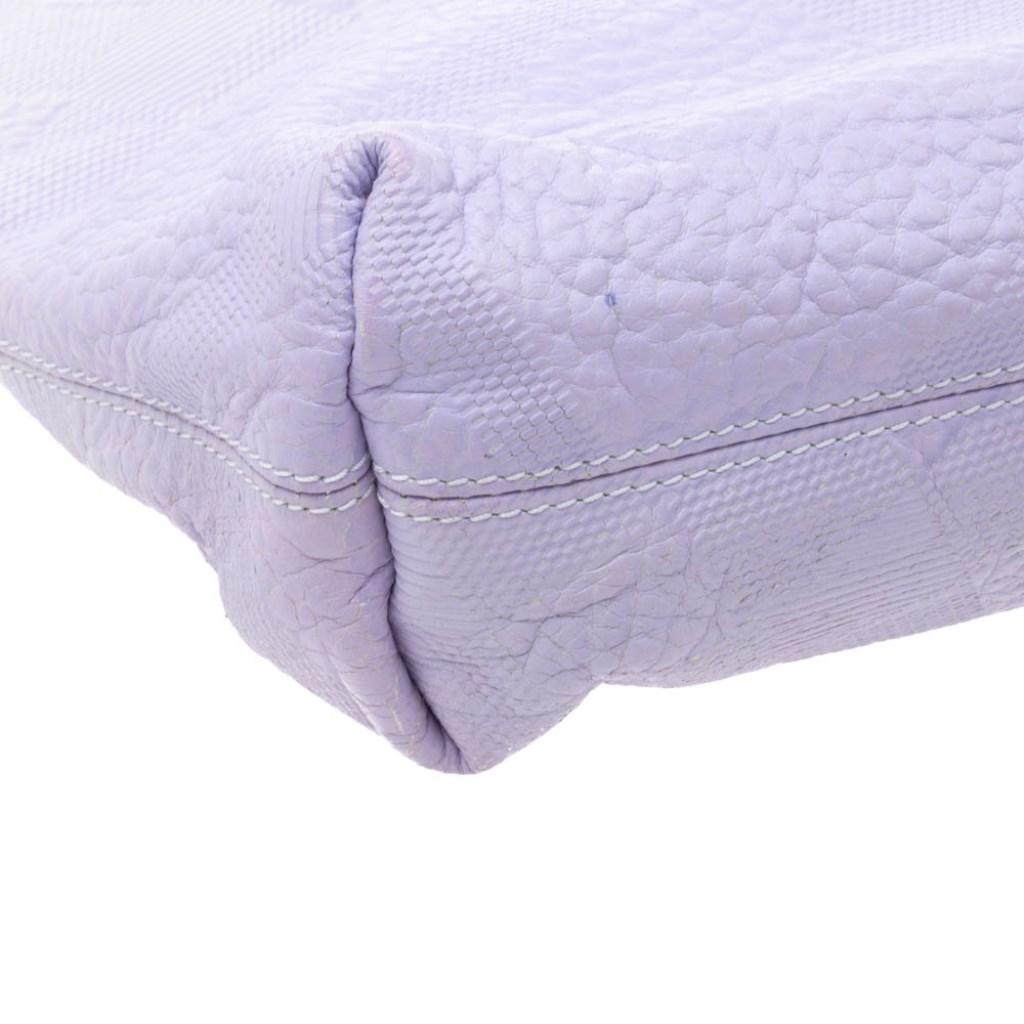 Gray Burberry Lavender/White Ombre Leather Foldover Crossbody Bag