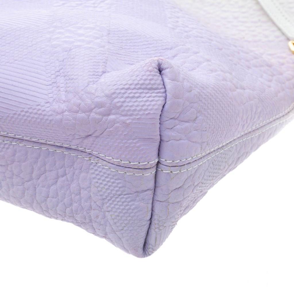 Burberry Lavender/White Ombre Leather Foldover Crossbody Bag In Good Condition In Dubai, Al Qouz 2