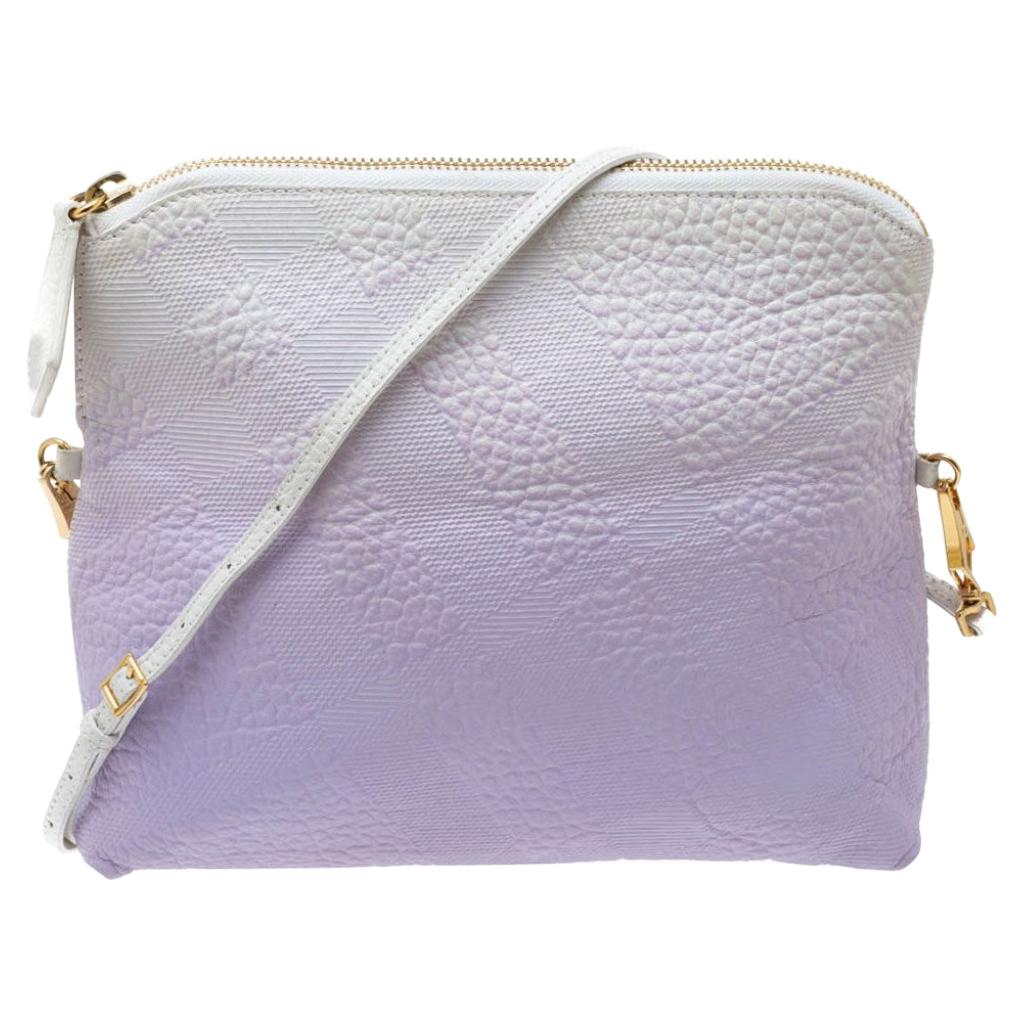 Burberry Lavender/White Ombre Leather Foldover Crossbody Bag