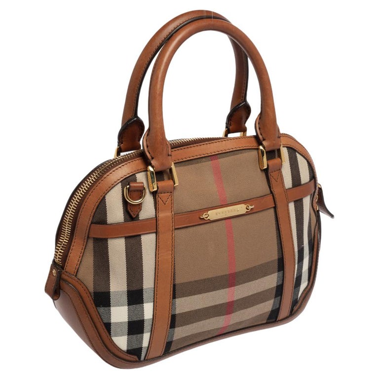 Burberry Brown Leather Bowling Bag