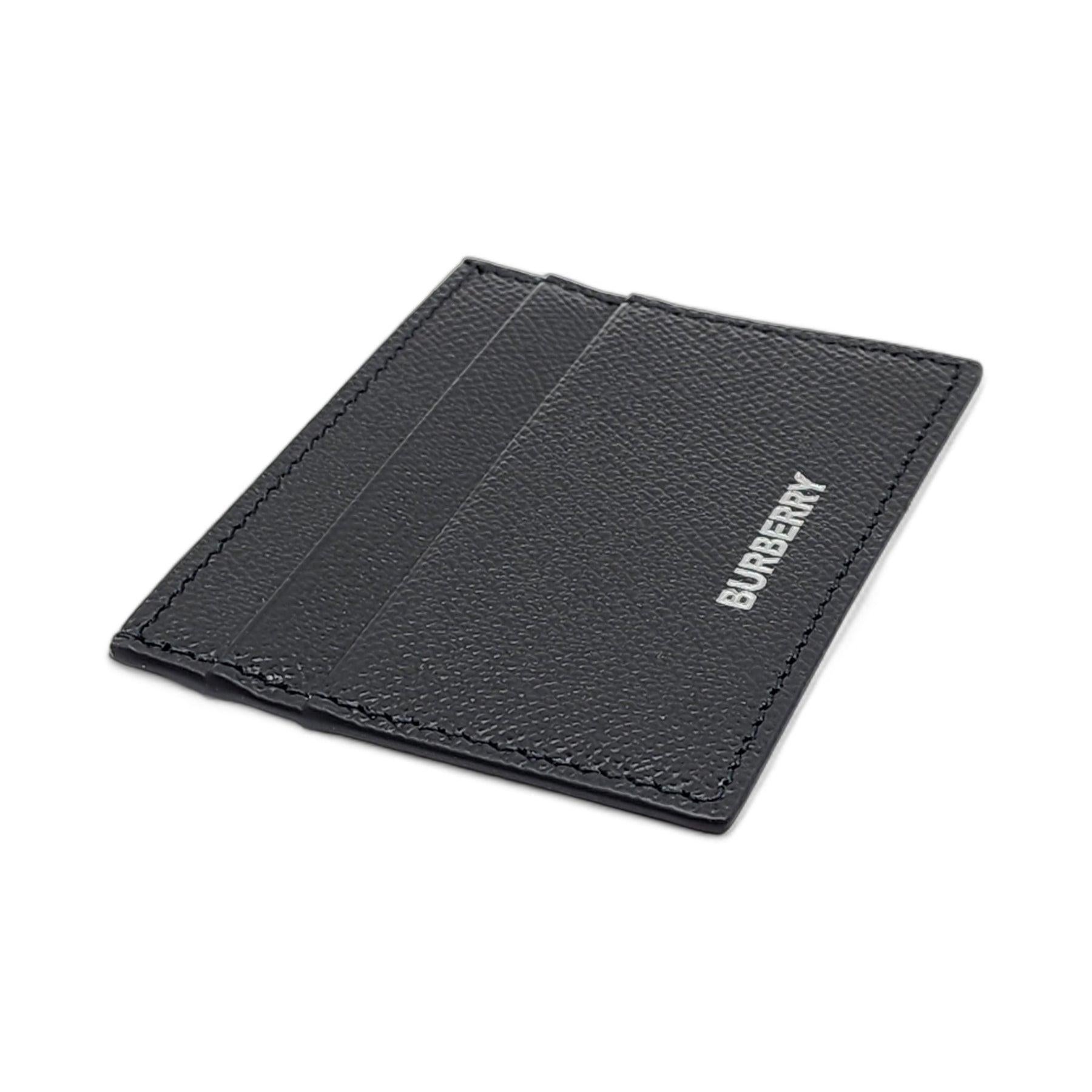 Burberry Leather Cardholder Wallet in Black In Excellent Condition For Sale In Los Angeles, CA