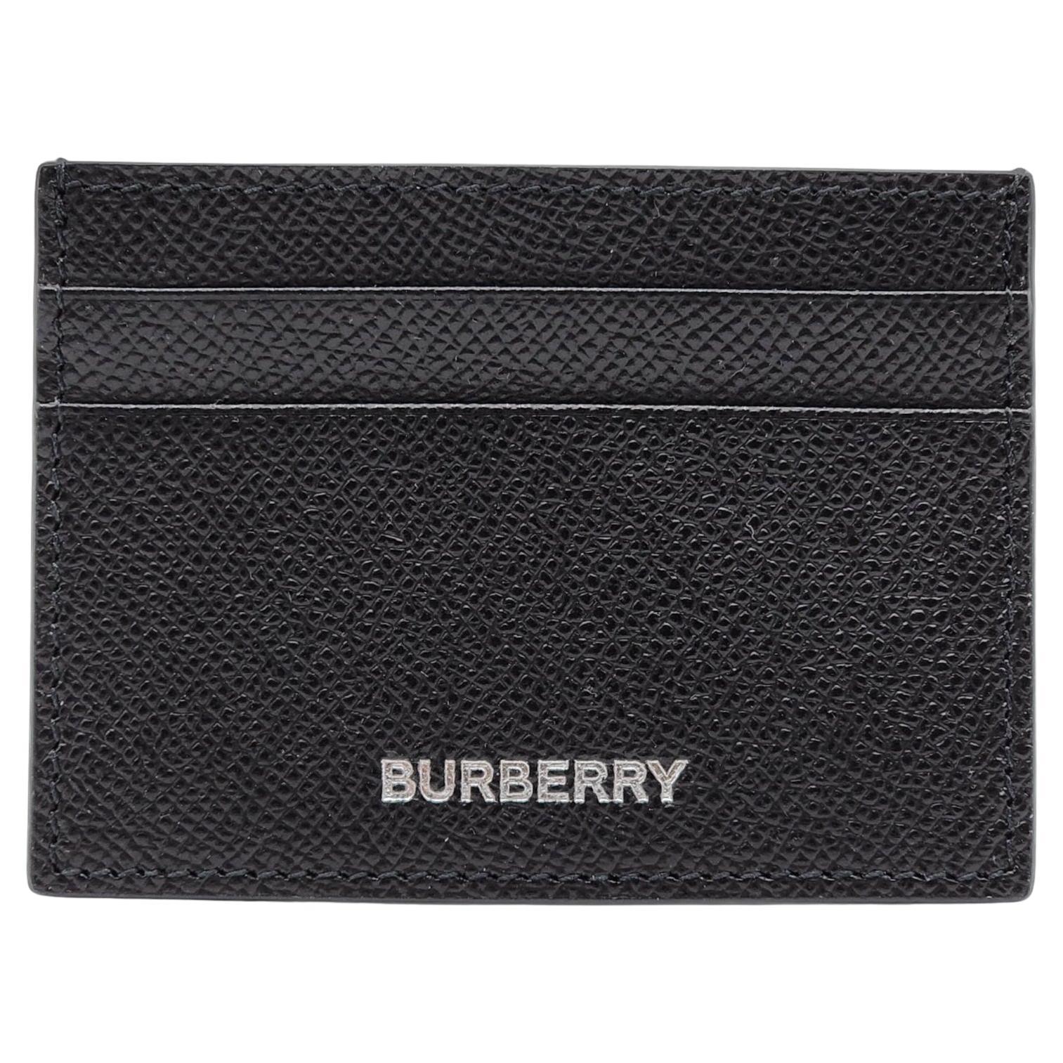 Burberry Leather Cardholder Wallet in Black For Sale