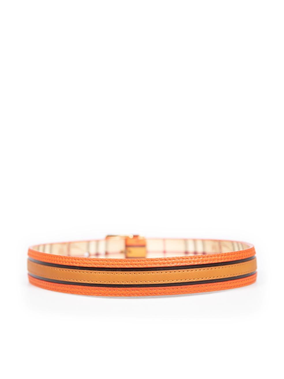 Burberry Leather Check Reversible Belt In Good Condition For Sale In London, GB