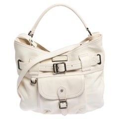 Burberry Leather Front Pocket and Belt Detail Hobo