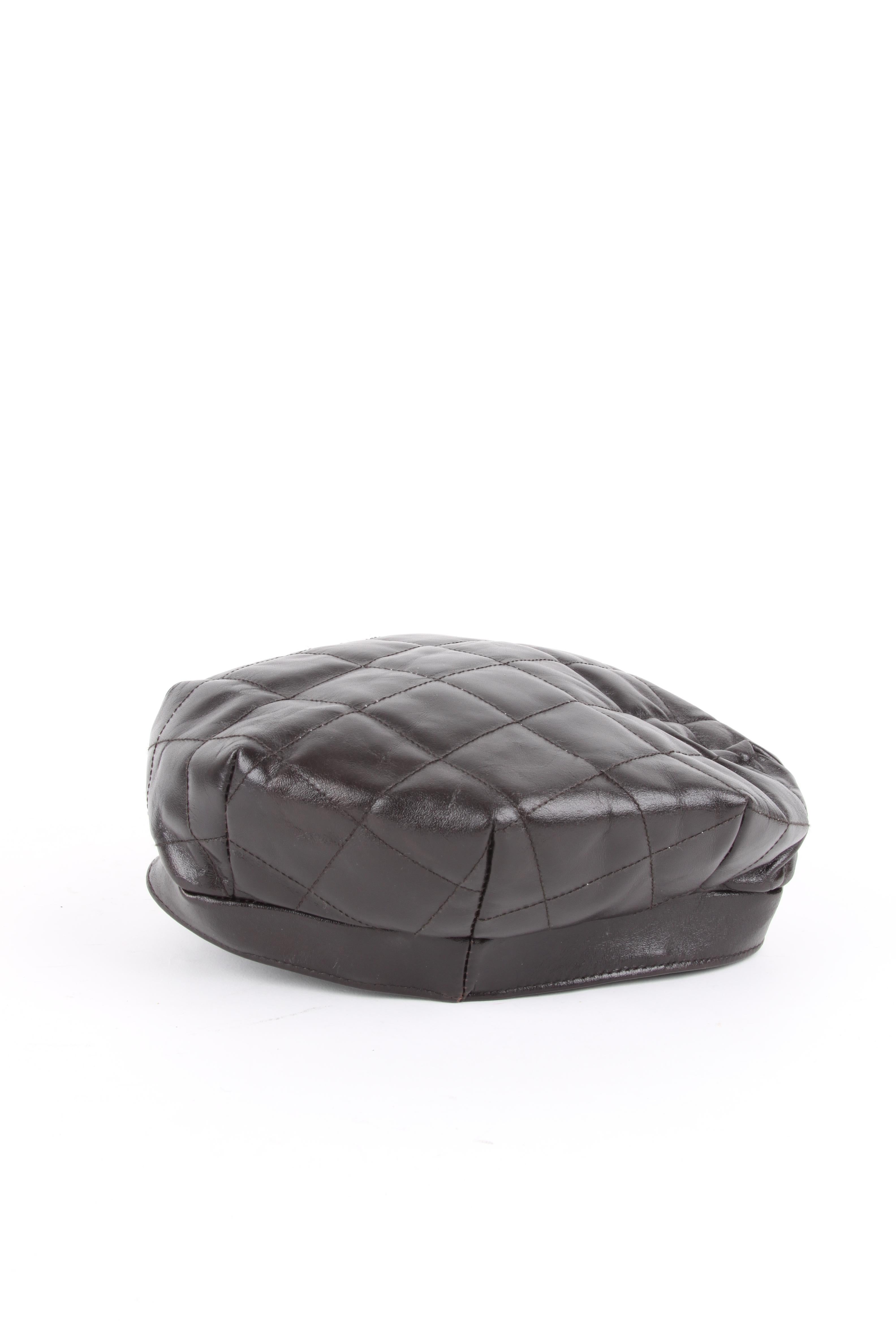 Black Burberry Leather Hat For Sale
