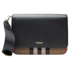 Sac à bandoulière Burberry Leather House Check Mackford