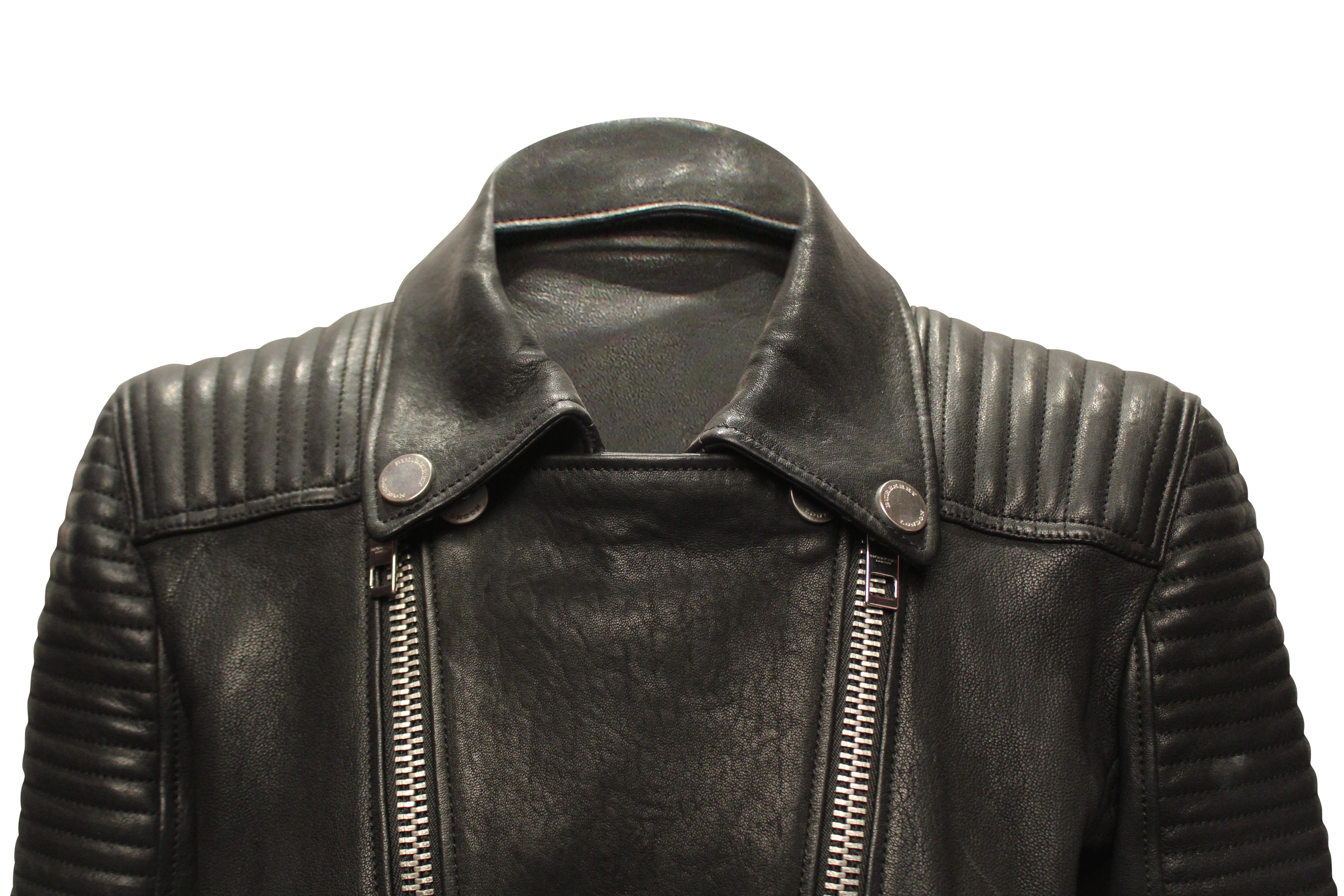 burberry leather jacket women's