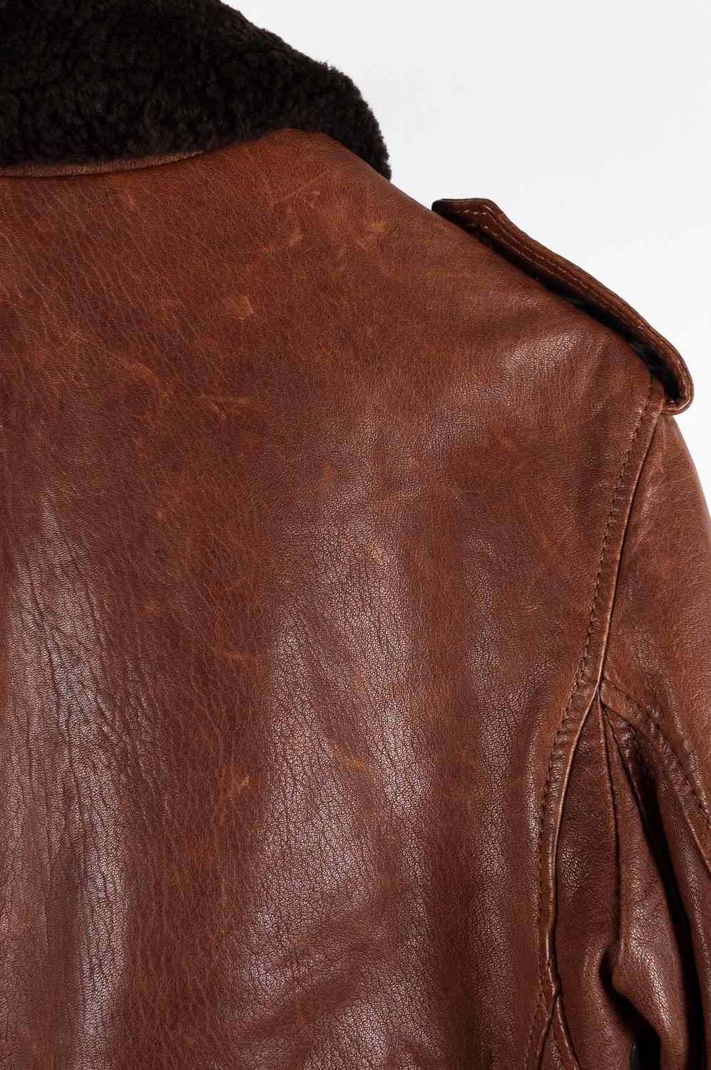 Burberry Leather Men Jacket London, Size 52R(L) S448 For Sale 6