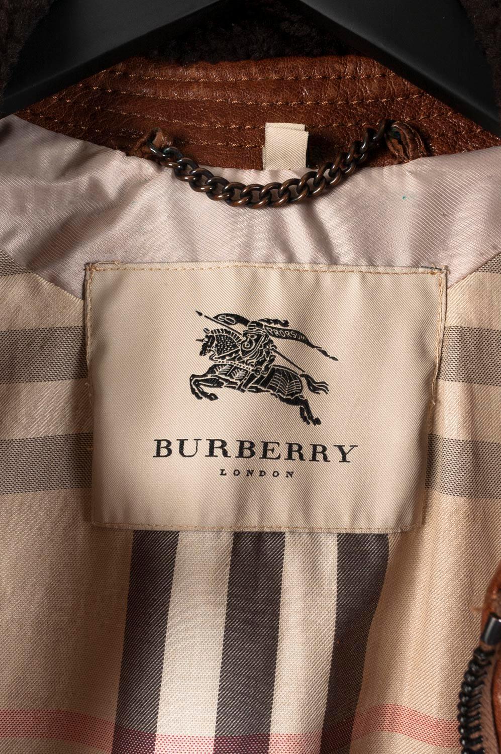 Burberry Leather Men Jacket London, Size 52R(L) S448 For Sale 2