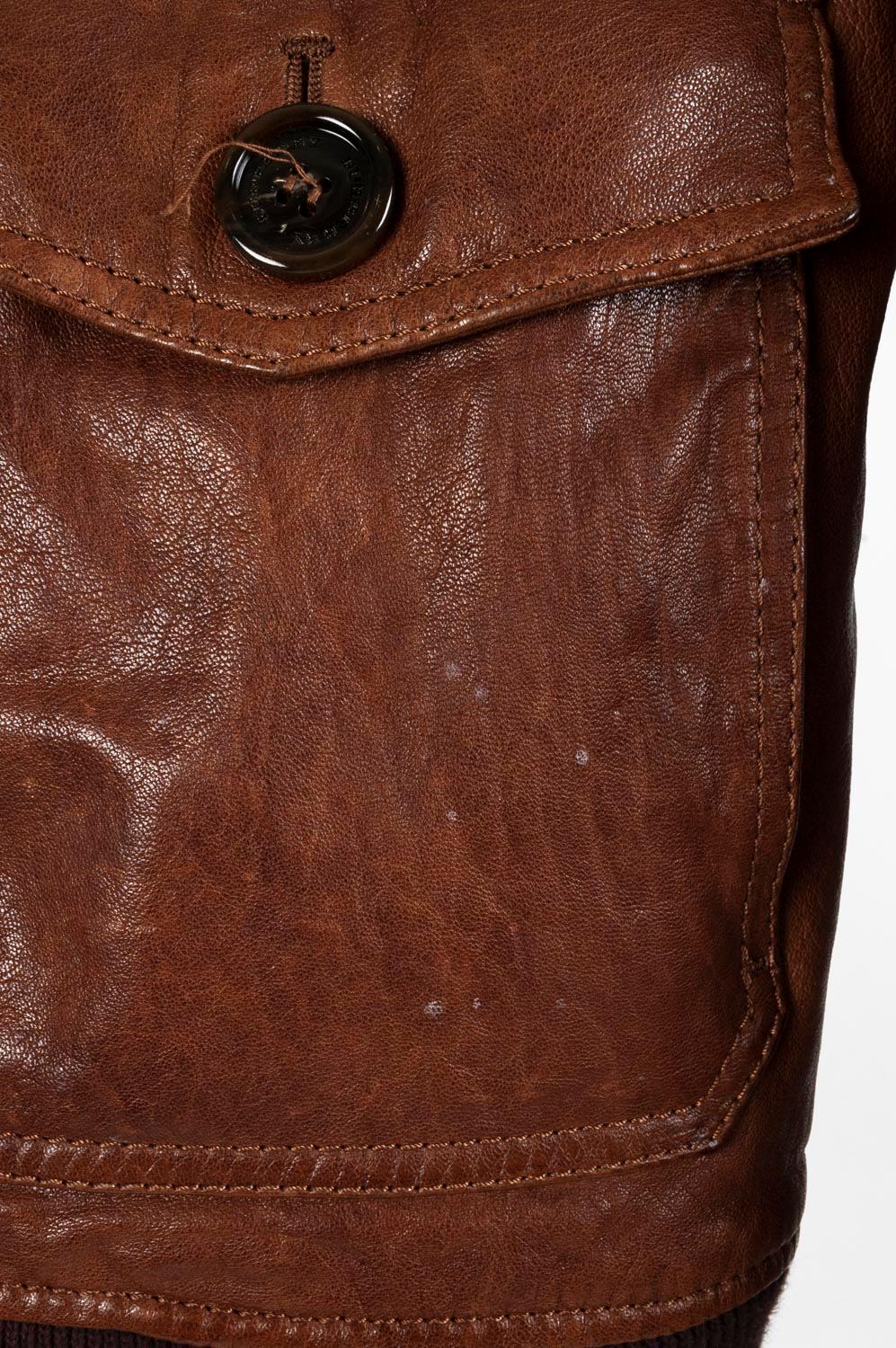 Burberry Leather Men Jacket London, Size 52R(L) S448 For Sale 4