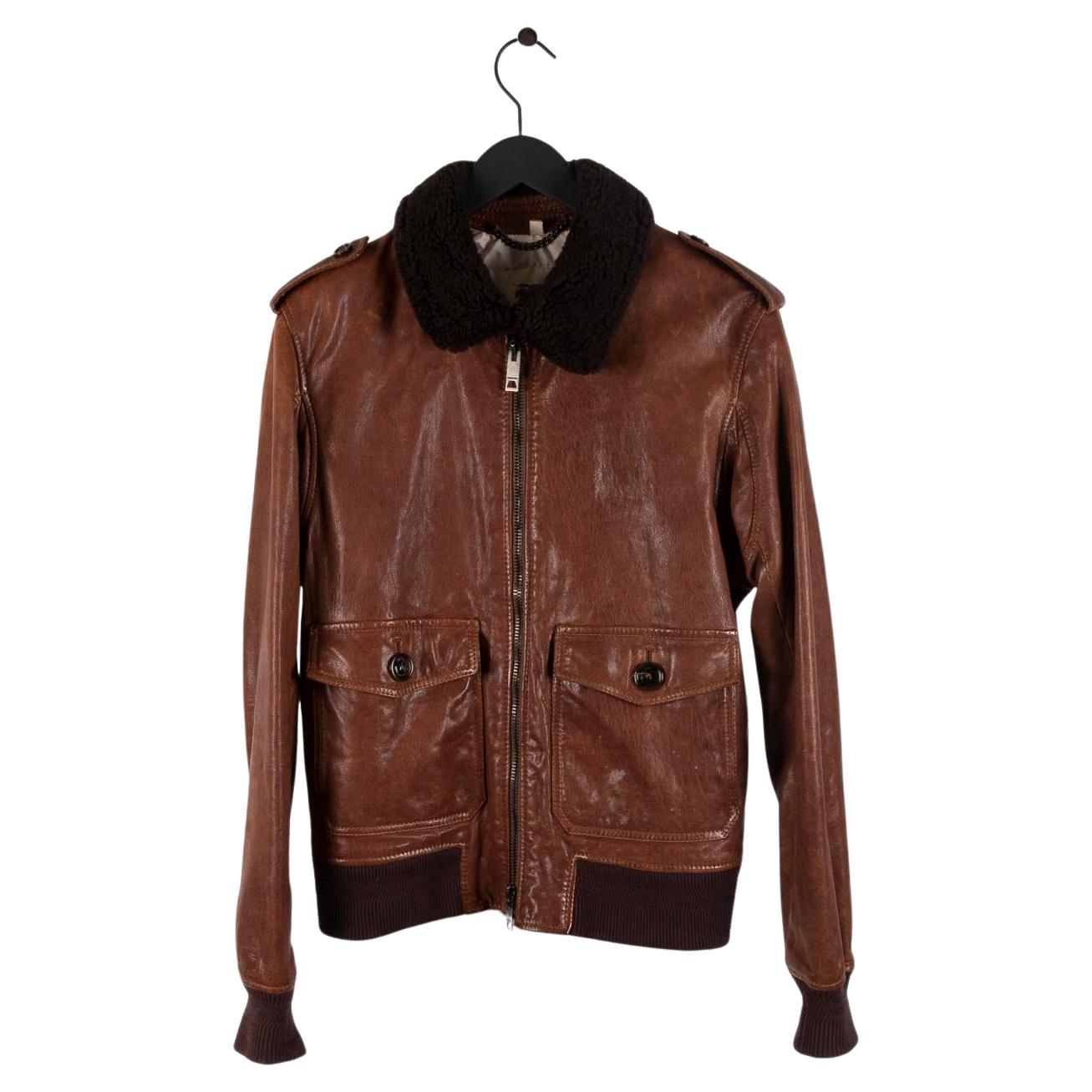 Burberry Leather Men Jacket London, Size 52R(L) S448 For Sale