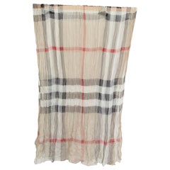 BURBERRY light beige CRINKLE LIGHTWEIGHT Shawl Scarf