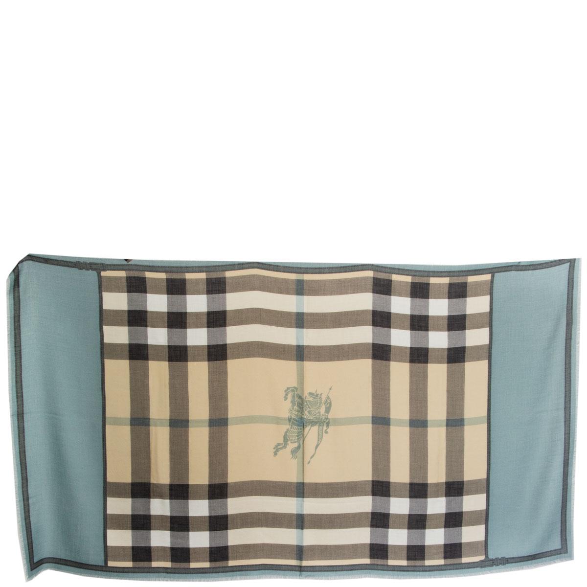 100% authentic Burberry London check shawl in black, beige, sand, light blue cashmere (missing content tag). Has been worn and is in excellent condition.

Height	97cm (37.8in)
Length	176cm (68.6in)

All our listings include only the listed item