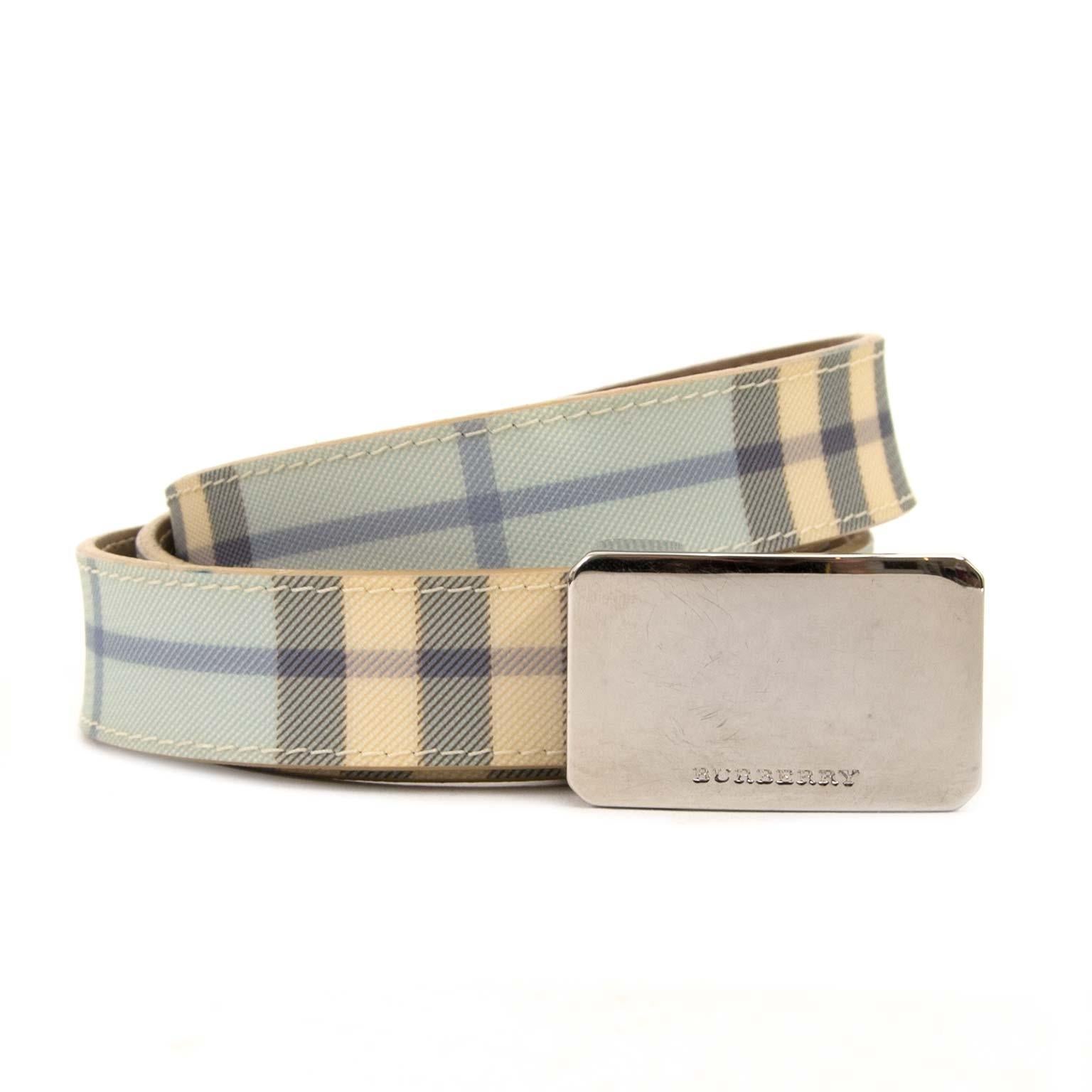 blue burberry belt