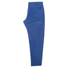 Burberry Light Blue Cotton Pants