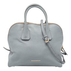 Burberry Light Blue Leather Greenwood Satchel