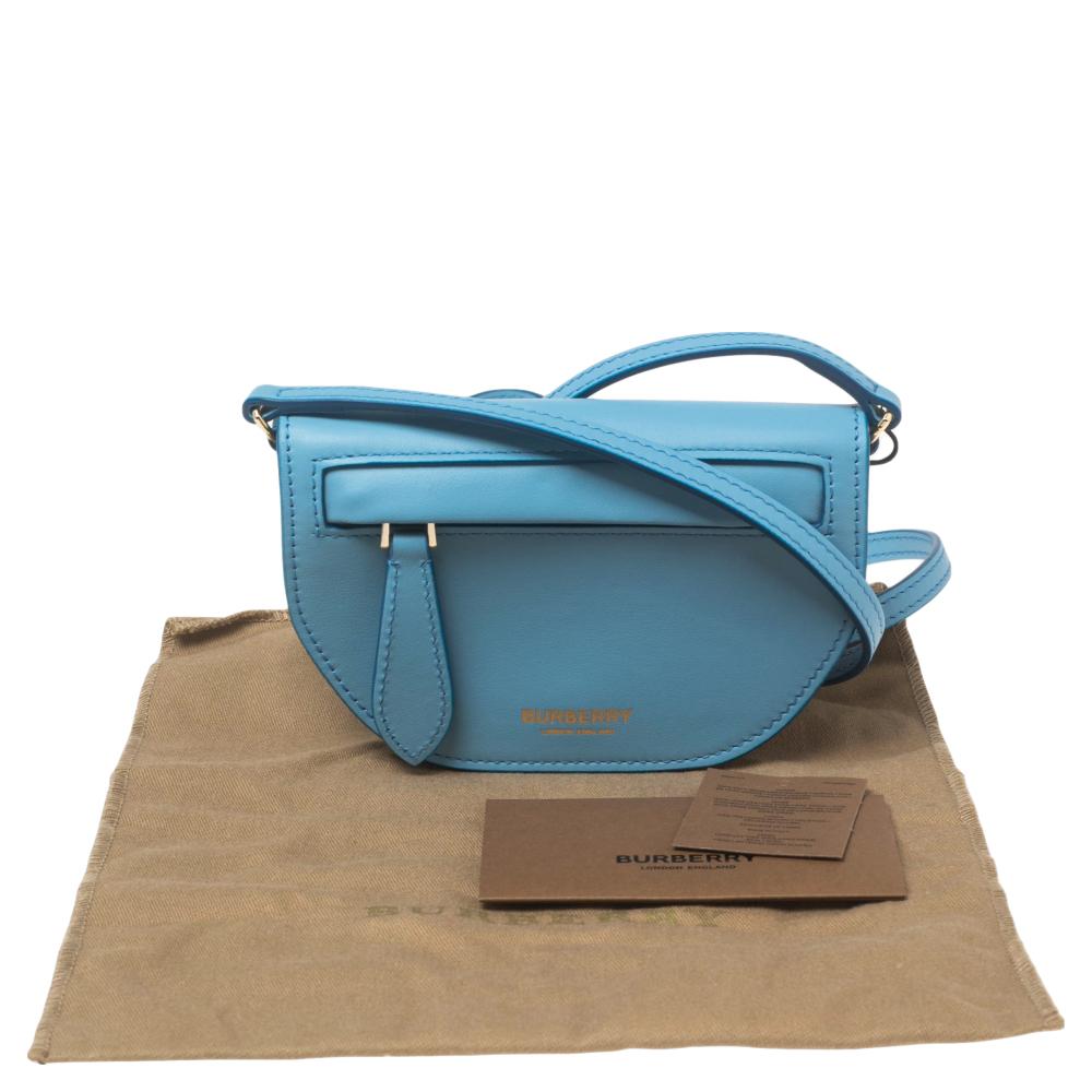 Burberry Light Blue Leather Micro Olympia Bag 4