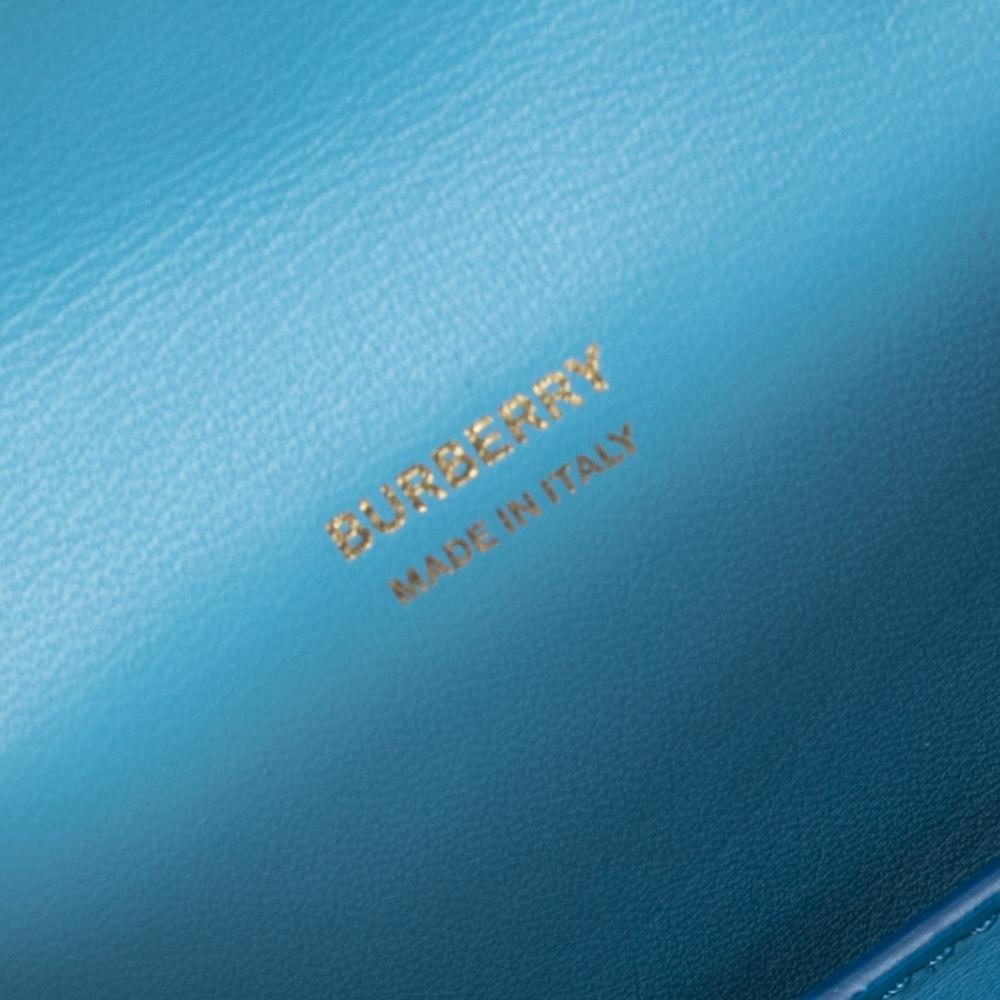 Burberry Light Blue Leather Micro Olympia Bag In New Condition In Dubai, Al Qouz 2
