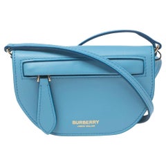 Burberry Light Blue Leather Micro Olympia Bag