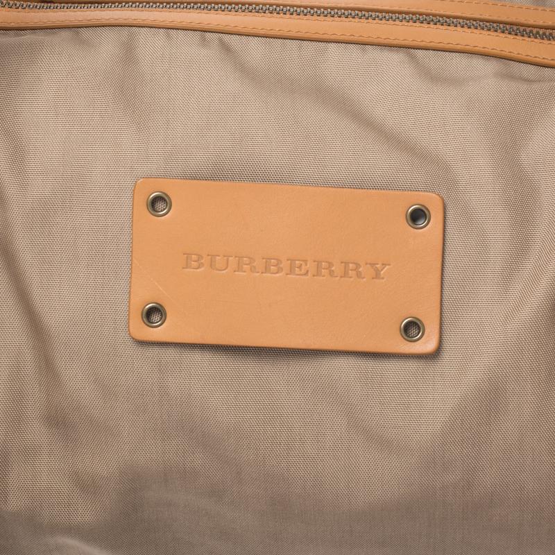 Burberry Light Brown Canvas and Leather Duffle Bag 3