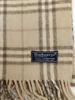 Burberry Light Brown Nova Check Lambs Wool Scarf 863535