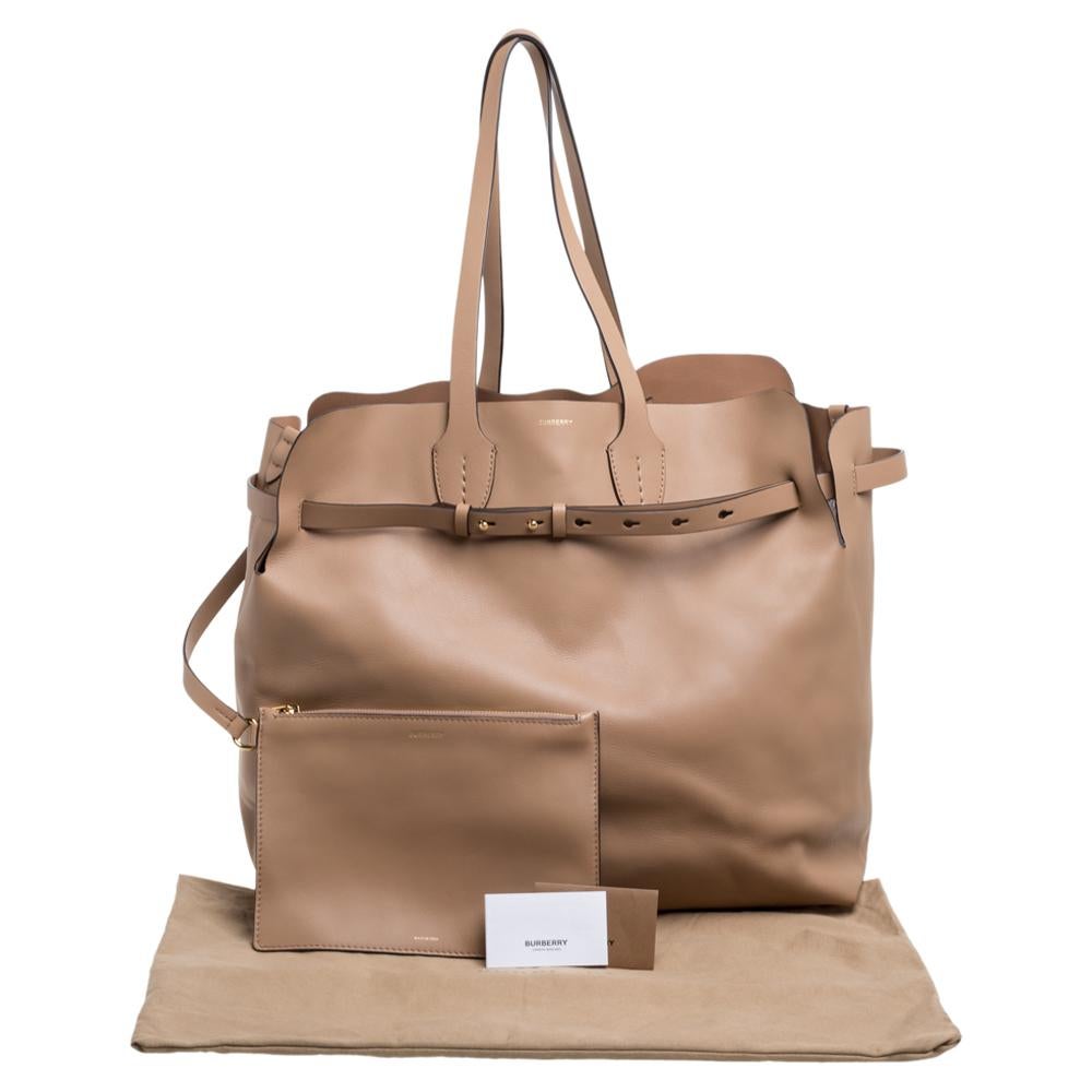 Burberry Light Camel Leather Large Soft Belt Tote 3