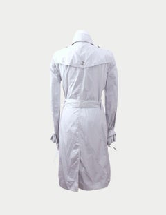 Burberry Light Grey Double-Breasted Belted Trench Coat - US 8