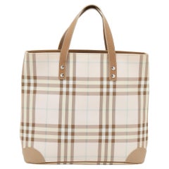 Burberry Light Pink/Beige Nova Check Coated Canvas And Leather Tote