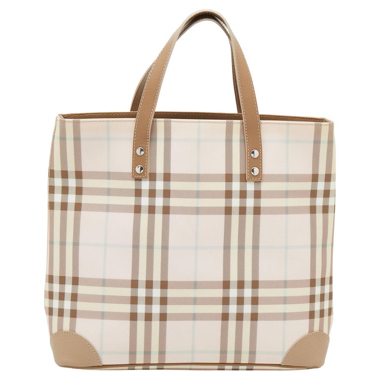 Burberry Light Pink/Beige Nova Check Coated Canvas And Leather Tote at  1stDibs
