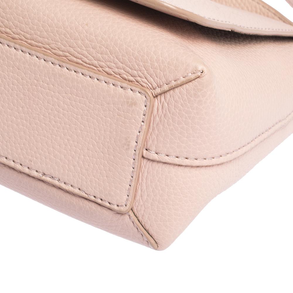 Burberry Light Pink Leather Small Burleigh Shoulder Bag 1