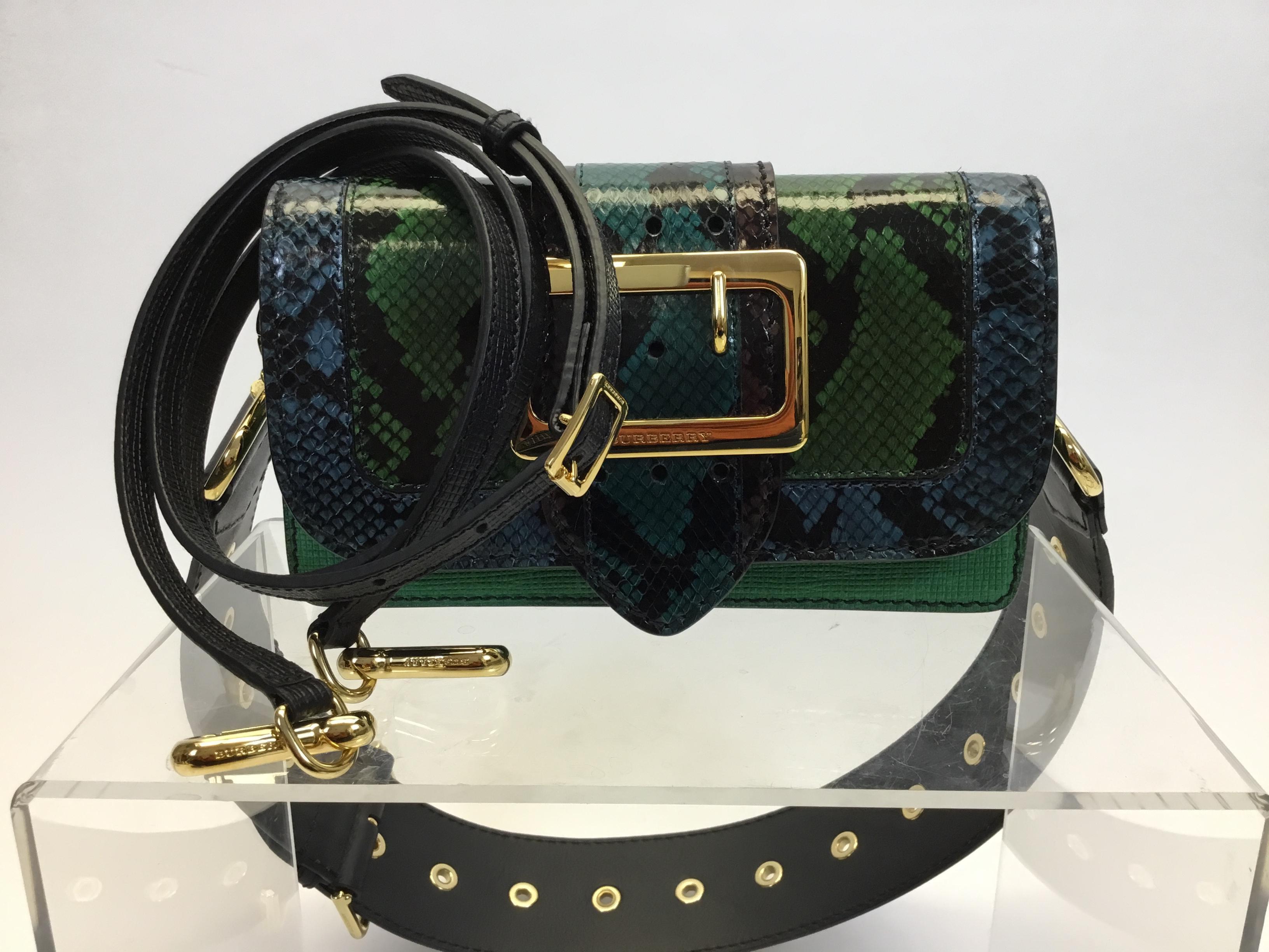 Burberry Limited Edition Snakeskin Bag with Two Straps NWT For Sale 3