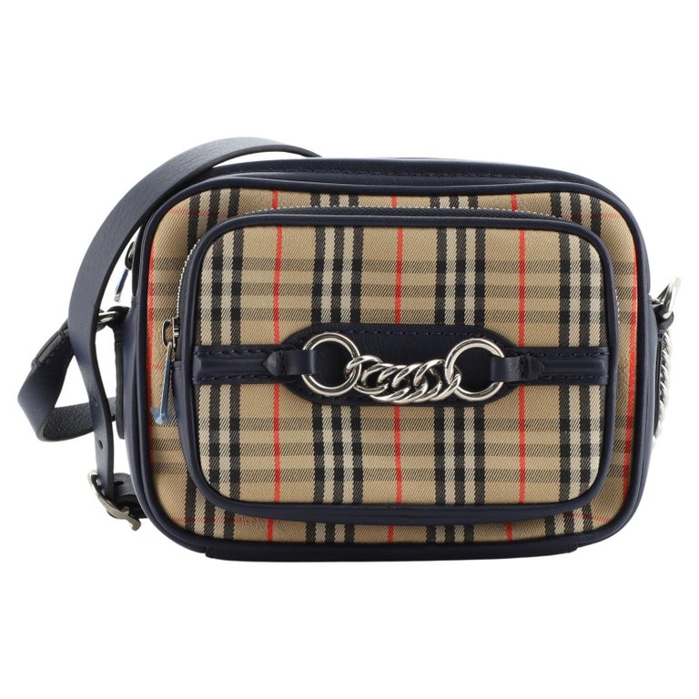Burberry Link Chain Camera Bag 1983 Knight Check Canvas Small at 1stDibs