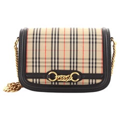 Burberry Link Flap Bag 1983 Knight Check Canvas Small
