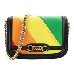 Burberry Link Flap Bag Printed Leather Small