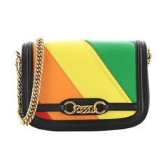 Burberry Link Flap Bag Striped Leather