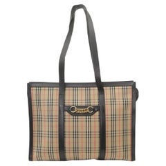 Burberry Link Haymarket Fourre-tout à carreaux Nova 21bk1203 en toile beige