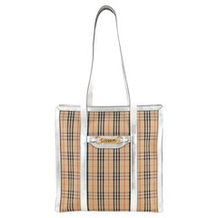 Burberry Link Tote 1983 Knight Check Canvas Small