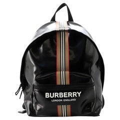 Burberry Logo Backpack Printed Coated Canvas Large
