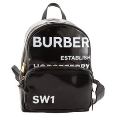 Burberry Logo Backpack Printed Coated Canvas Small