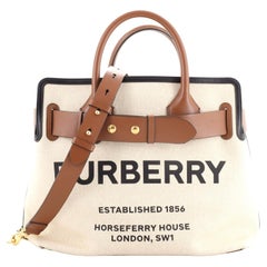 Burberry Logo Belt Tote Canvas with Leather Large