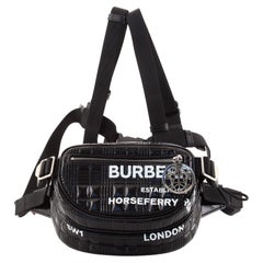 Burberry Logo Cannon Belt Pack Bag Quilted Printed Coated Canvas